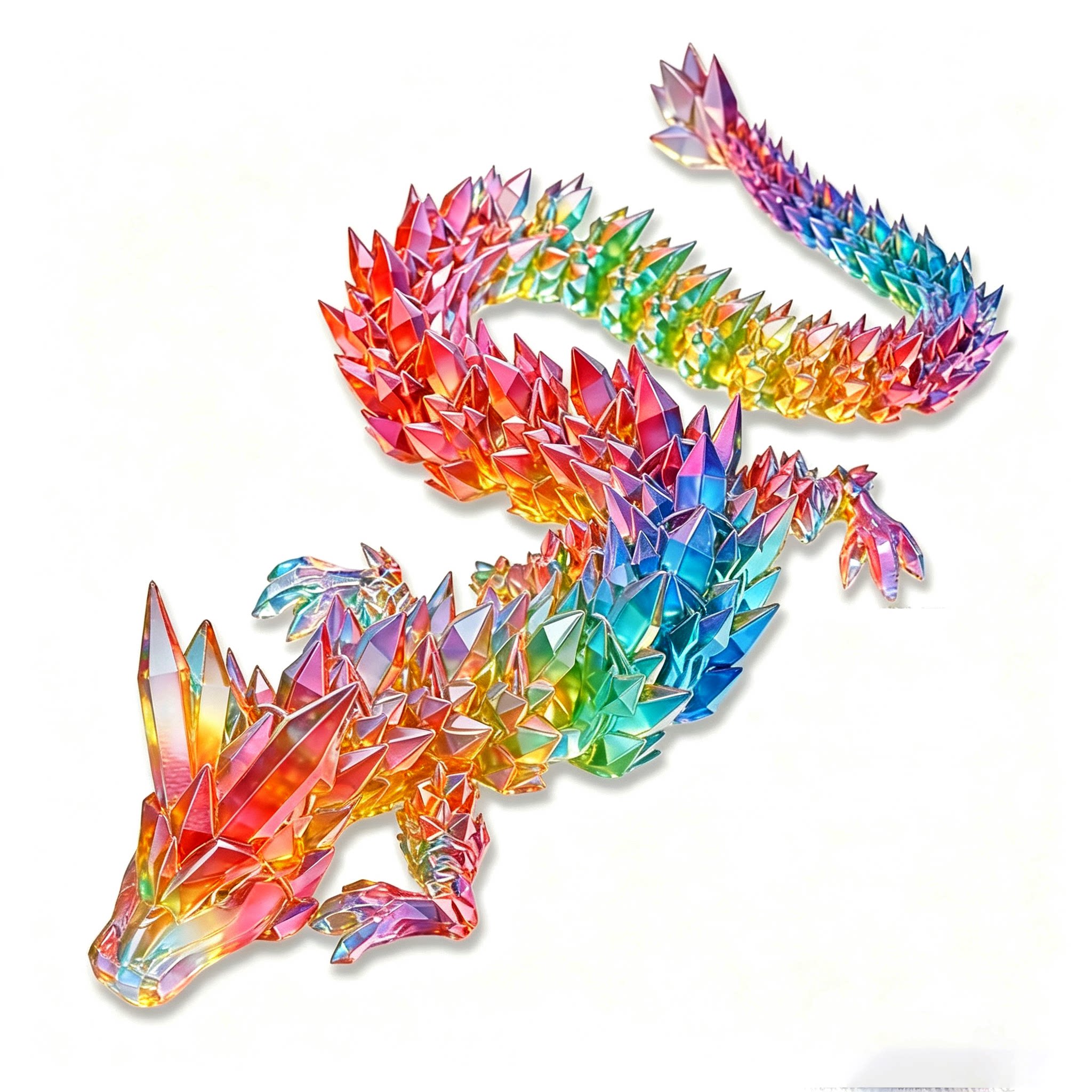 3D打印超大水晶龙关节手办摆件