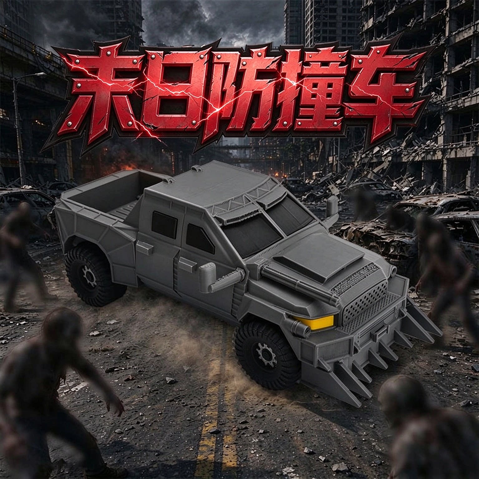末日防撞装甲车模型手办超级战车创意摆件末日主题收藏玩具礼物