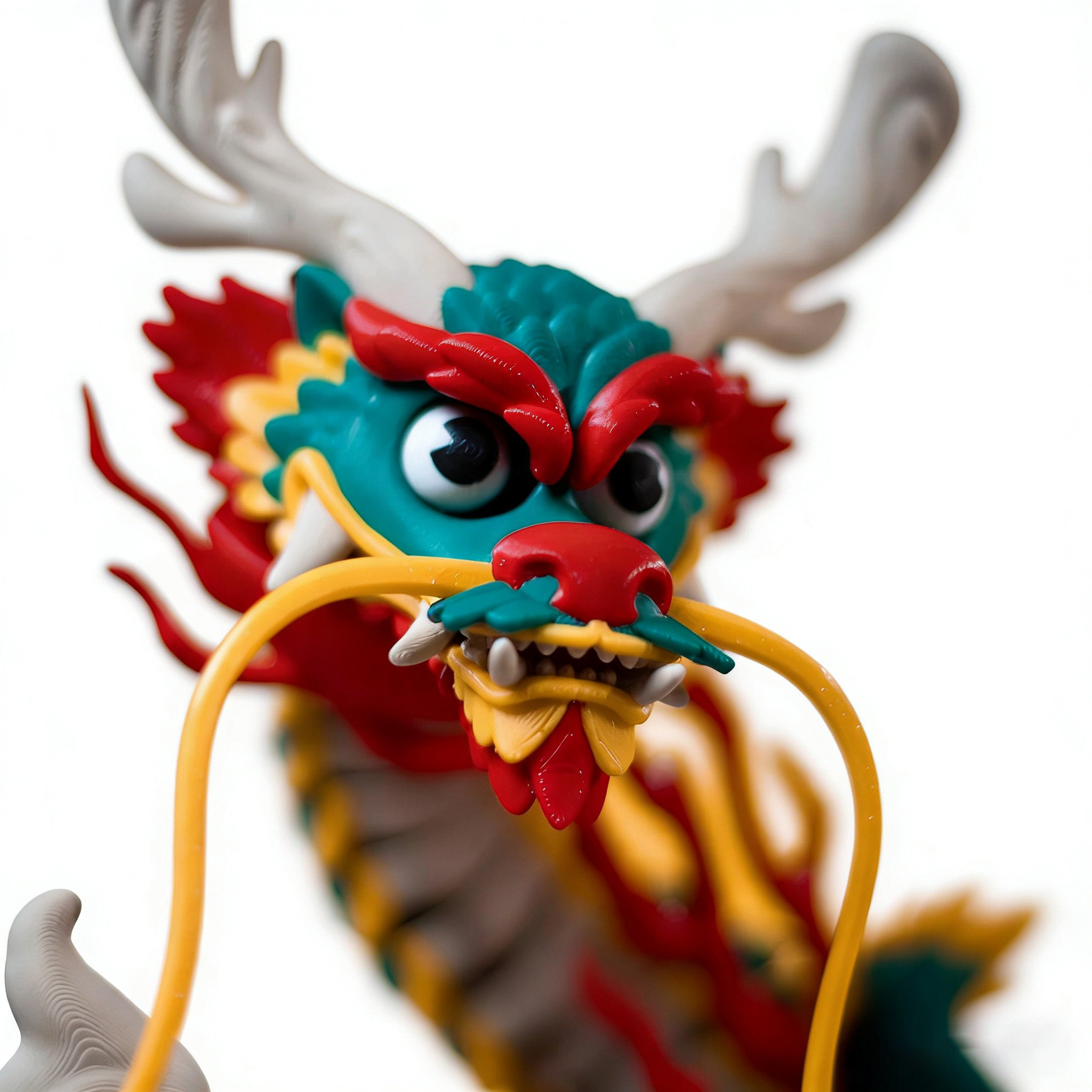 3D打印五彩帝王龙关节可动手办