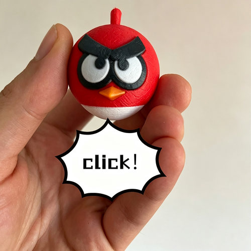 3D打印愤怒的小鸟按压解压钥匙扣