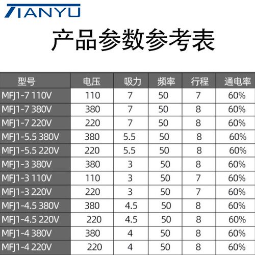 天榆交流干式阀用电磁铁MFJ13 45 55 7E 380V220V110V 7N30N40