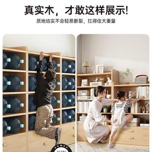 实木转角书架落地置物架松木窄缝柜儿童家用小书柜收纳柜子储物柜