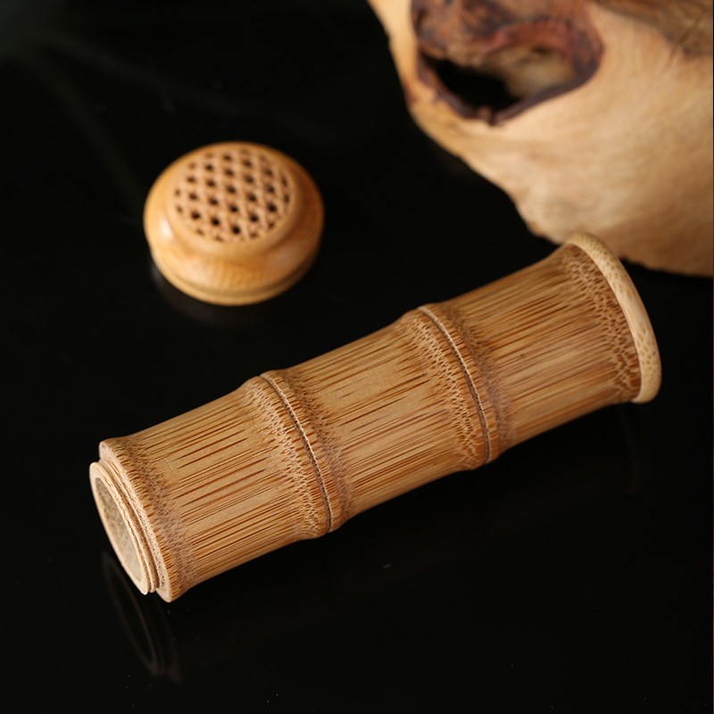 创意手工实心玉竹蟋蟀叫罐蝈蝈笼子蛉虫鸣虫虫罐外出便携蛐蛐竹筒