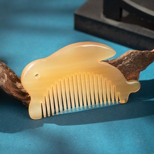 遇角轩天然羊角梳绵羊高贵羊角胜牛角女生可爱包包兔子生肖礼物