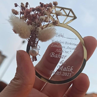 mini手持透明压克力戒指婚礼婚庆婚拍情侣街拍结婚礼庆拍照摄道具