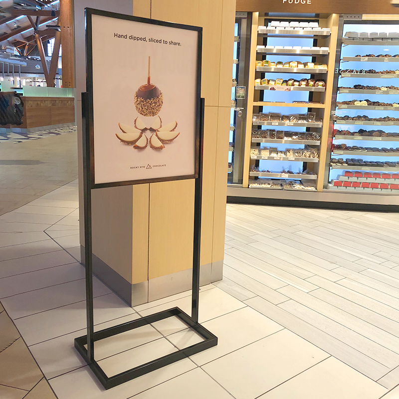 柏思顿 商场广告展架铁艺户外防风落地立式双面海报架服装店kt板