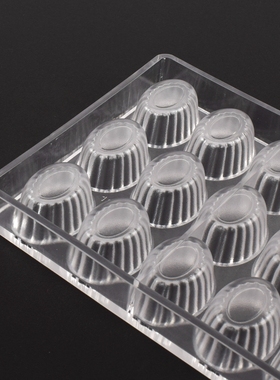 3.5cm 24连椭圆花边巧克力模具 PC-1003 椭圆形模 PC材料烘焙模具
