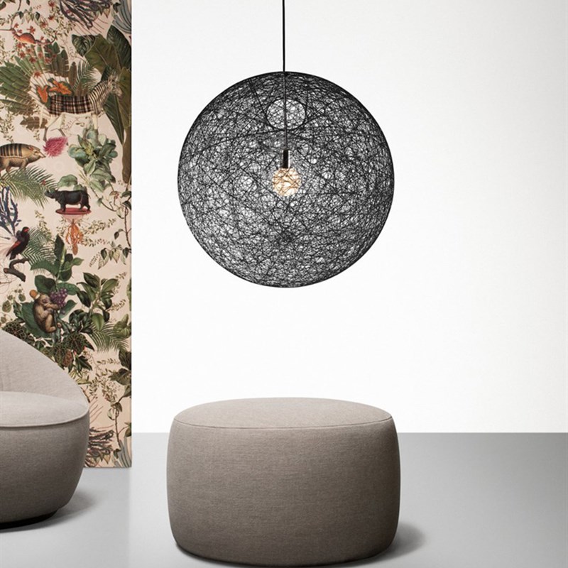 Moooi北欧日式设计师客厅餐桌民宿麻球藤艺月球圆形氛围感吊灯