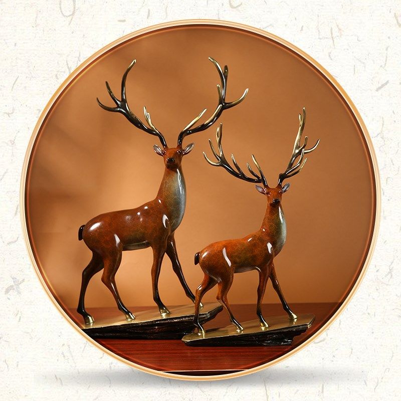 铜一家黄铜摆件《一鹿高升》铜摆件新中式客厅玄关办公室家居装饰,家居饰品,装饰摆件,淘宝优惠券,粉丝福利购,淘宝优惠卷