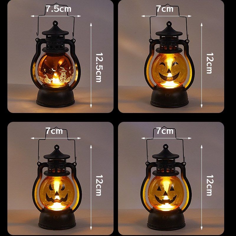 万圣节南瓜灯发光摆件儿童小玩具手提灯笼幼儿园氛围场景布置装饰