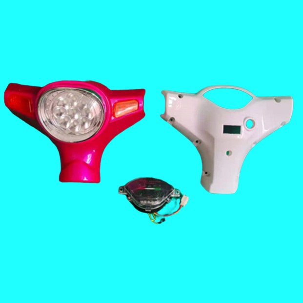 电动车配件骏马大灯前壳仪表小绵羊灯头总成头罩48V60V灯箱包邮