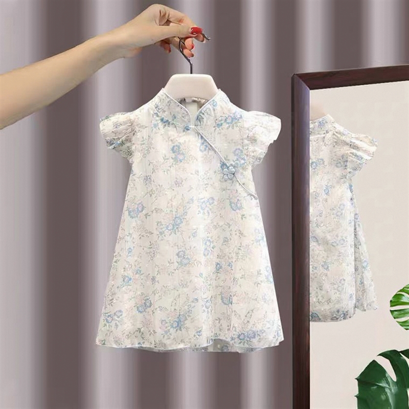 女童旗袍连衣裙夏季2023新款儿童唐装中国风汉服小女孩洋气公主裙