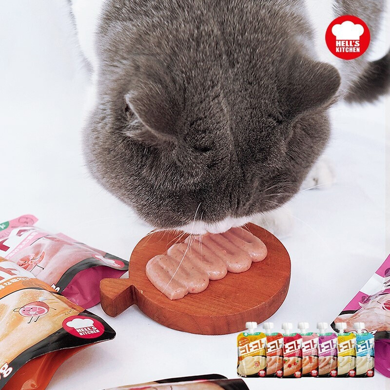 地狱厨房猫用咕噜酱猫零食肉酱肉泥成幼猫湿粮包软包猫罐头6包