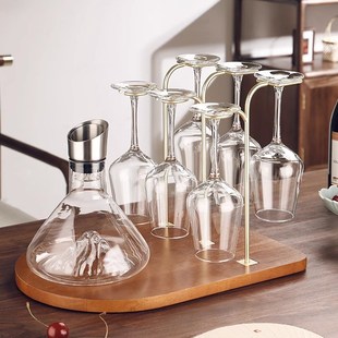 高档水晶玻璃红酒杯分酒器套装家用奢华葡萄高脚杯红酒酒具一体架