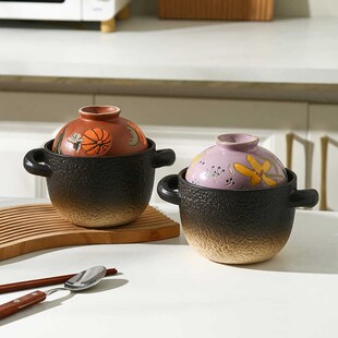 可爱一人食小砂锅一人份家用宝宝辅食锅砂锅煲高颜值煲仔饭煲汤锅