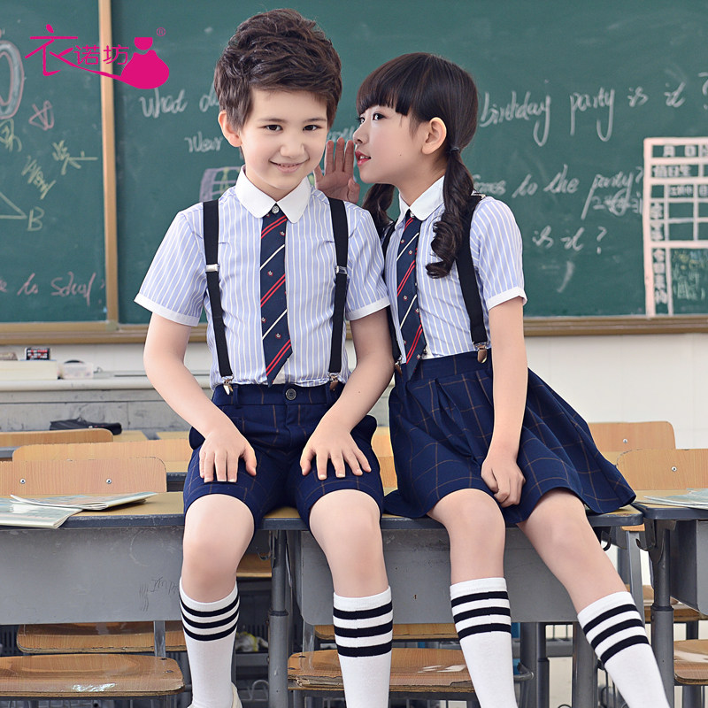 六一小学生朗诵大合唱儿童演出表演服装校服男女幼儿园背带裤套装