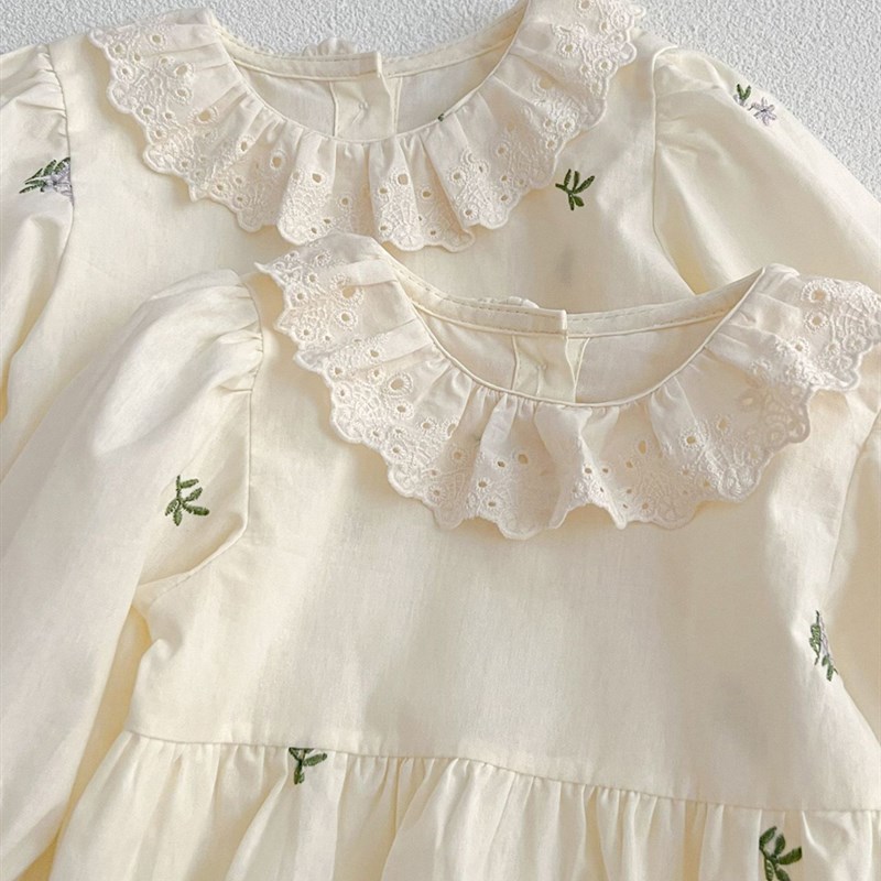 采购产品姐妹装的孩子,一个大的和一个小的春季连衣裙,2024婴儿和