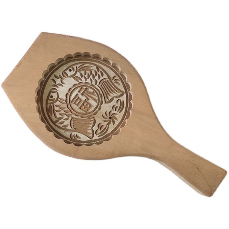 大号半斤12厘米月饼绿豆糕木质烘培馒头糕点面食婚庆火烧喜饼模具