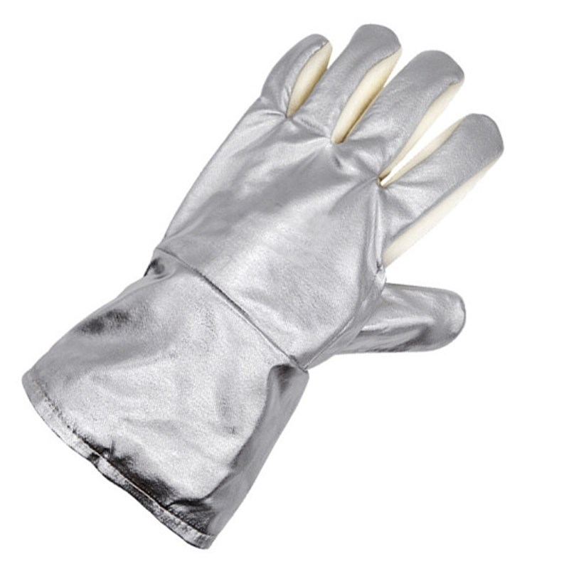 者也 加长耐高温隔热铝箔手套 350度工业级铸造冶炼电焊隔热防烫
