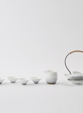 新中式禅意陶瓷茶具样板间酒店大厅软装饰品客厅桌面托盘套装摆件