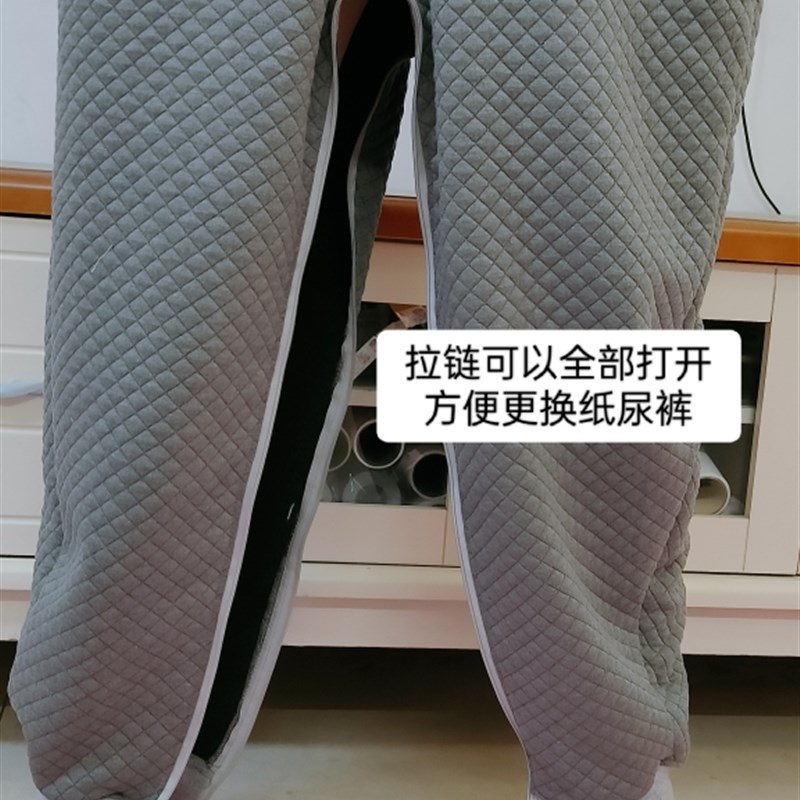 偏瘫病人痴呆瘫痪老人防脱连体睡衣护理服 易换尿布 加厚保暖深色