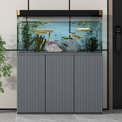 客厅鱼缸柜中小型造景水族箱落地家用大型生态底柜玻璃金鱼缸带柜