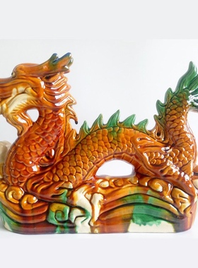 陶瓷龙青龙摆件小生肖可爱装饰品家居客厅办公室家用中式工艺品