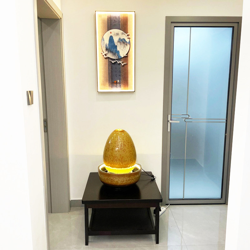 景德镇流水摆件开业礼品电视柜办公室鱼缸新中式陶瓷禅意客厅软装