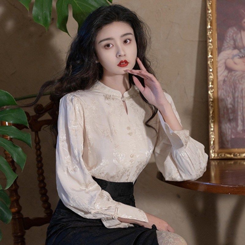 汉服女装唐装女中国风改良旗袍上衣复古盘扣衬衫轻国风新中式套装