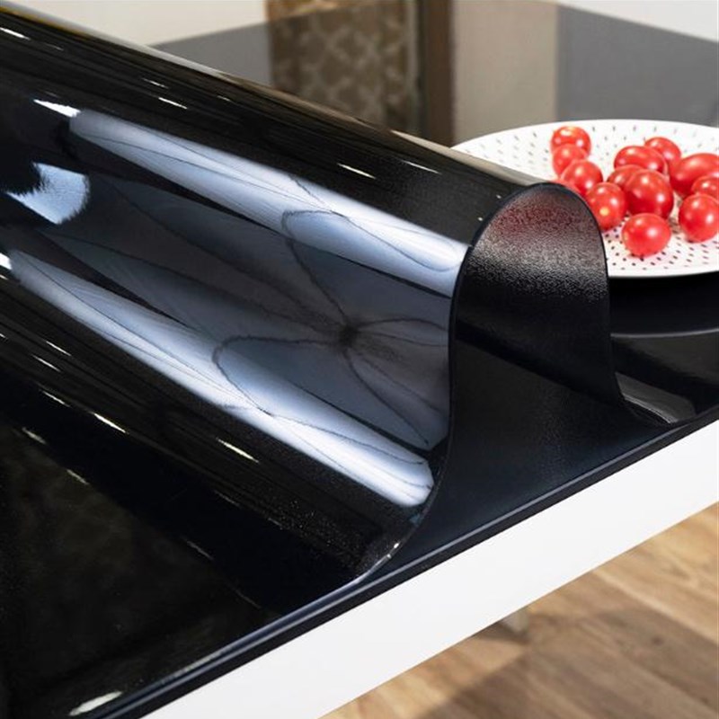 防油80*80黑色磨砂PVC桌布透明软质玻璃防水餐桌台布塑料桌垫免