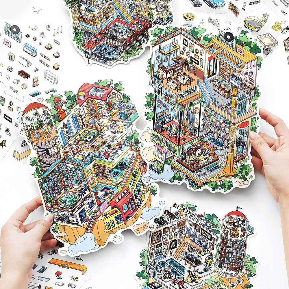 infeelme今日营业中36.0立体我的小屋场景微缩英菲造景贴纸大号,文具电教/文化用品/商务用品,贴纸/立体贴纸,淘宝优惠券,粉丝福利购,淘宝优惠卷