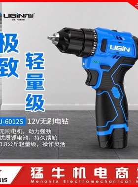 力剑无刷锂电钻6012S双速强力小钢炮家用电动螺丝刀12V 自锁夹头