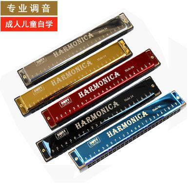 大美天使24孔C调口琴儿童乐器10孔布鲁斯初学者成人口风琴玩具118