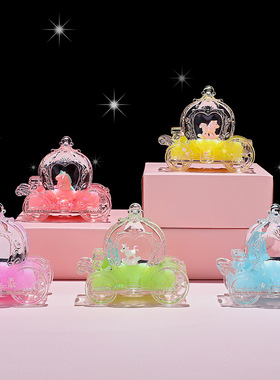 网红卡通团子漂浮沙漏摆件南瓜车创意油滴笔插液体流沙礼物玩具