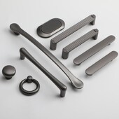 轻奢北欧灰色加厚橱柜衣柜门把手鞋 柜抽屉隐形圆形家具圆环小拉手