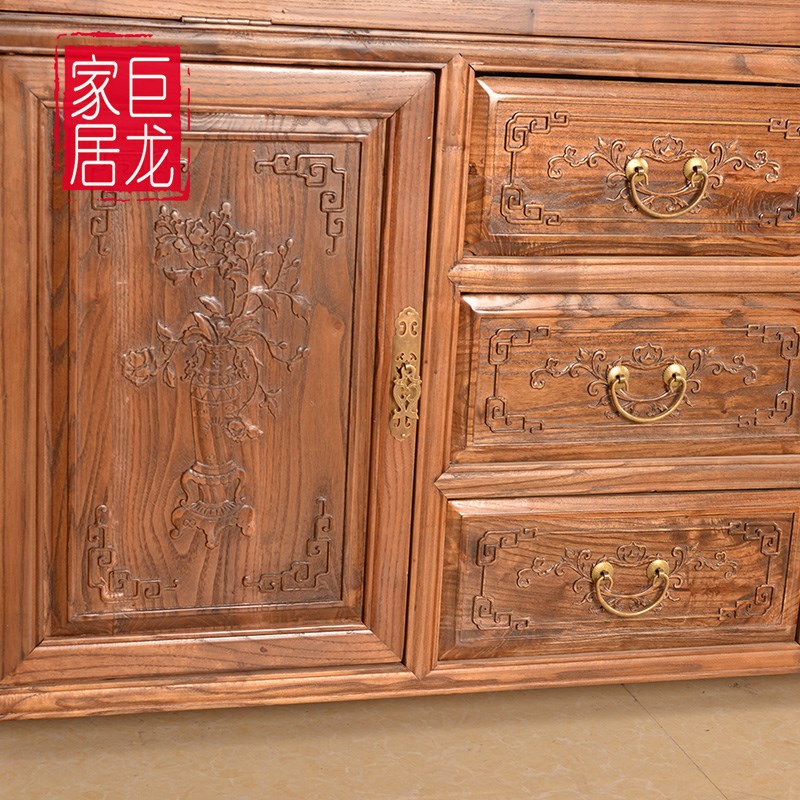 珠宝柜带锁设计精美结实展示柜实木南榆木中式展示柜实木珠宝柜