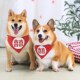 宠物狗狗三角巾结婚喜字口水巾围嘴猫咪配饰婚礼喜庆可爱装 饰围巾