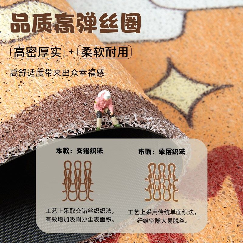 百贺福入户门地垫进门家用门口蹭土刮沙耐脏防滑脚垫丝圈地毯门垫,居家布艺,入户地垫,淘宝优惠券,粉丝福利购,淘宝优惠卷