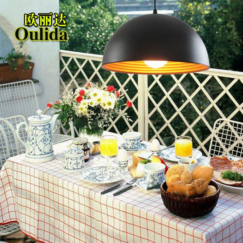 北欧螺纹半圆吊灯个性创意客厅餐厅吧台咖啡厅饭店服装店铝材吊灯