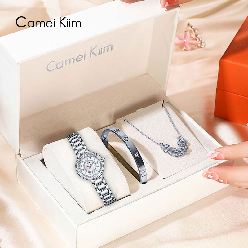 CameiKiim官方正品白月光系列小闪钻防水石英手表520送女朋友礼物