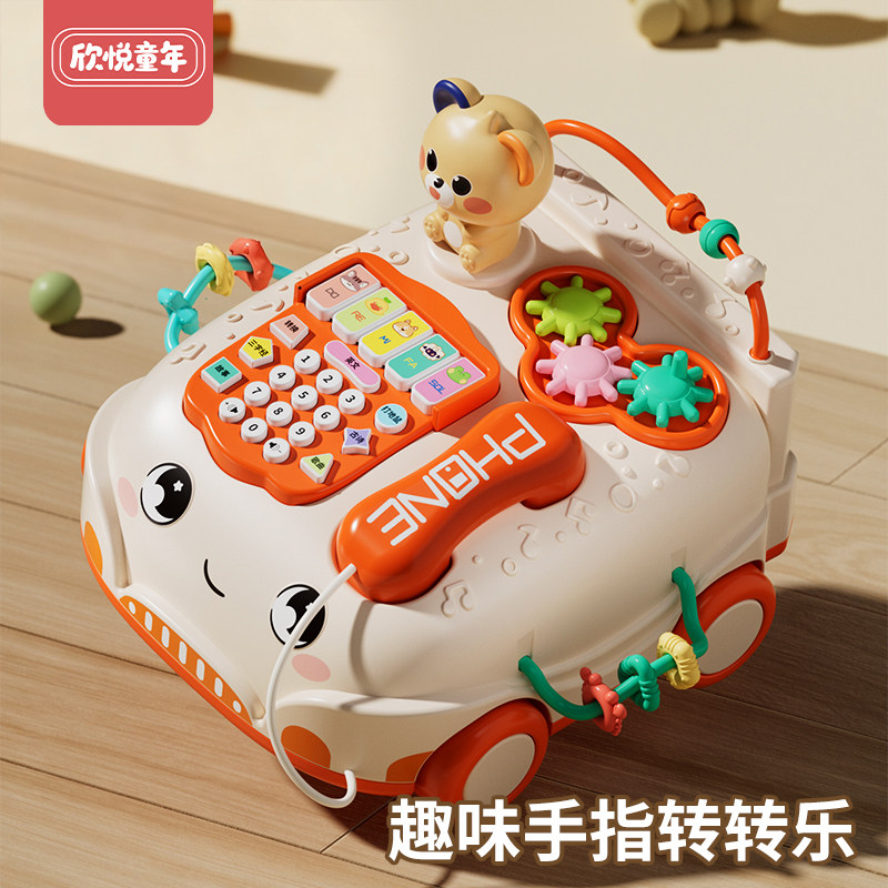 宝宝启蒙大脑开发多功能学习电话机推车音乐认知感官发展益智玩具