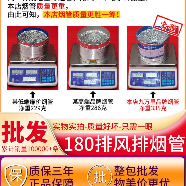 180厨房抽油烟机排烟管 加长厚铝箔排气管家用伸缩通用管道出风管
