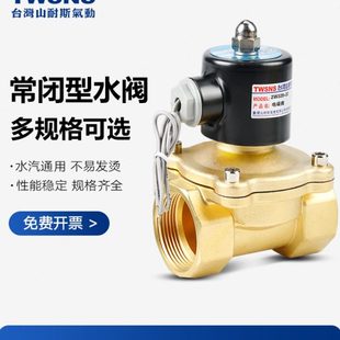 twsns山耐斯2W电磁水阀常闭型不锈钢开关控制阀DC24V常开气阀12V