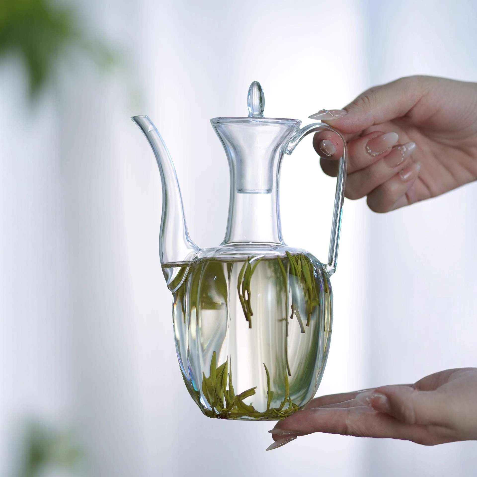 仿宋执壶玻璃贵妃壶高硼硅绿茶壶电陶炉煮茶小青柑泡茶壶耐热玻璃