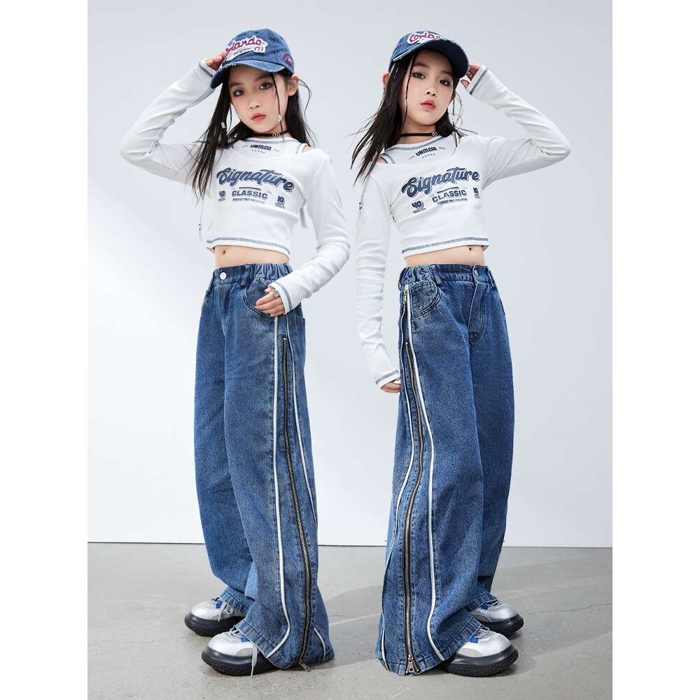 爵士舞女童服装春秋少儿hiphop嘻哈街舞走秀潮服女孩舞台六一演出