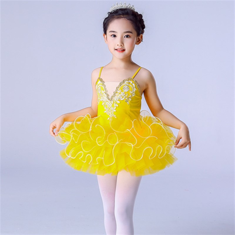 六一儿童芭蕾舞裙演出服少儿舞蹈吊带亮片蓬蓬纱裙公主裙舞台表演