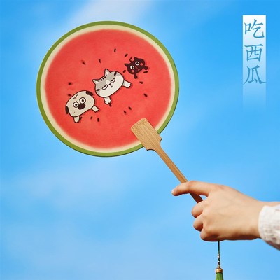 吾皇猫团扇古风扇子国风扇汉服拍照夏季扇女生妆造道具国潮扇摄影