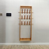 墙面全实木挂衣架玄关收纳衣帽架北欧装 饰壁挂橡木置物架简约挂钩