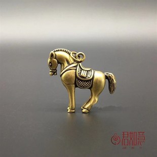 小铜马挂件纯铜马上赢马上元宝钥匙扣实心十二生肖铜马钥匙扣链
