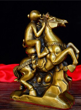 纯铜马上封侯摆件铜马到成功马上有钱工艺品客厅家居装饰品猴骑马